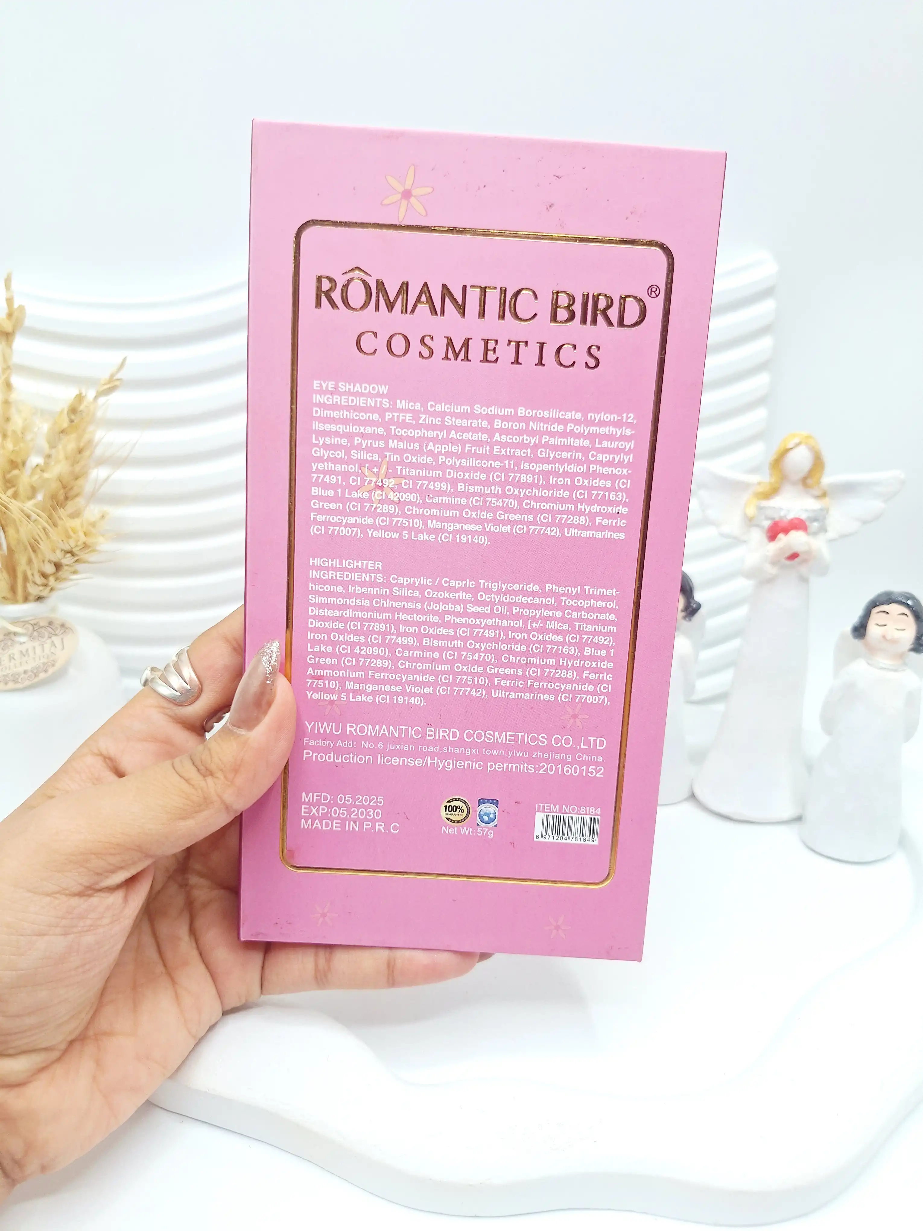 پالت همه کاره سایه طرح دختر زیبا برند ROMANTIC BIRD کد 8184